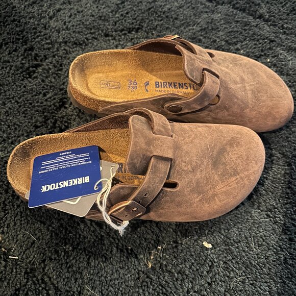Women's Birkenstock Boston Clogs, Oiled Leather, Size 36 Brown - Picture 5 of 5